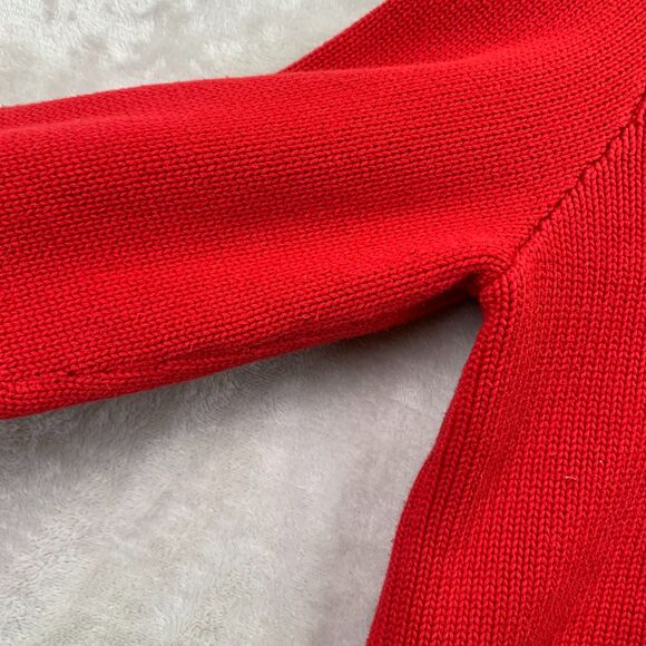 LAUREN RALPH LAUREN WOMEN'S XL ASYMMETRICAL WRAP CARDIGAN SWEATER RED GOLD VTG - Picture 9 of 14